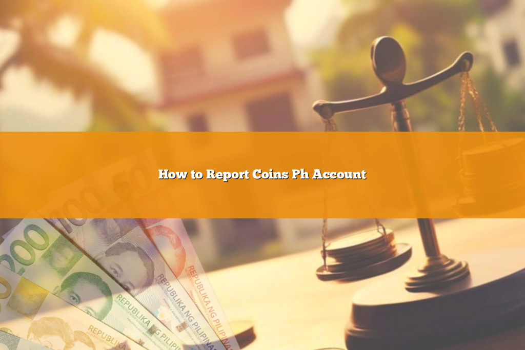 How to Report Coins Ph Account