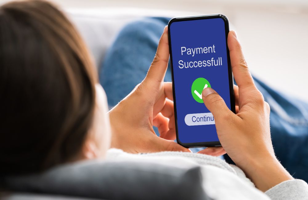 An image of a person sending remittance. 